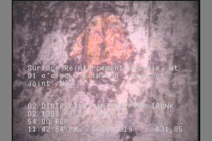 Surface Reinforcement Visible, at 01 o'clock, within 8 inches of joint: NO