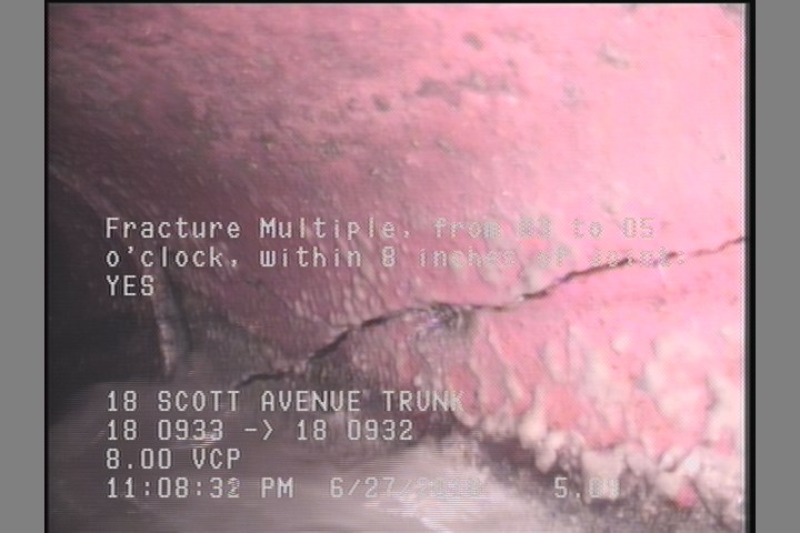 Fracture Multiple, from 03 to 05 o'clock, within 8 inches of joint: YES