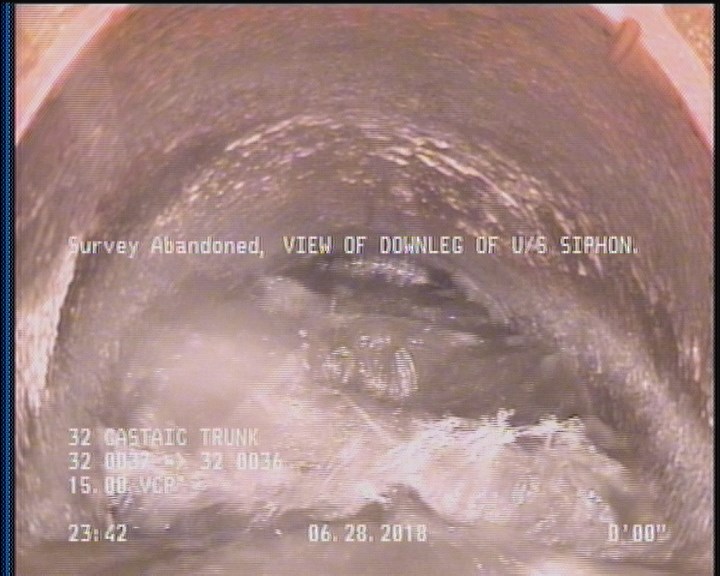 Survey Abandoned - VIEW OF DOWNLEG OF U/S SIPHON.