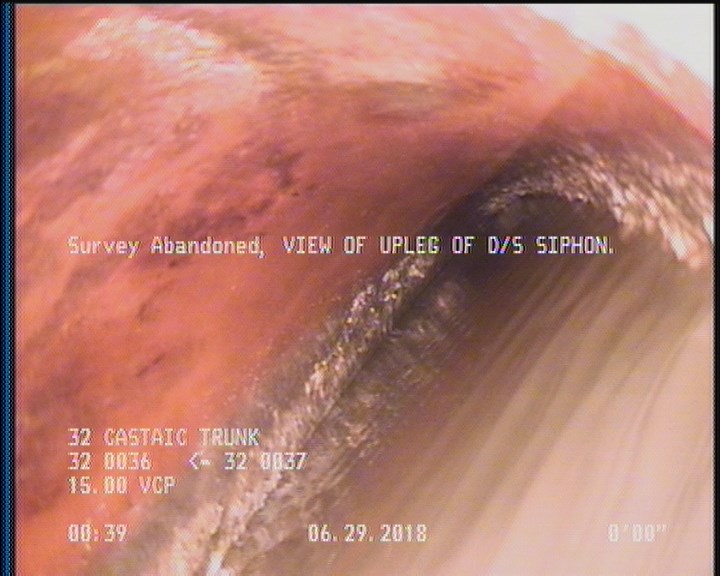 Survey Abandoned - VIEW OF UPLEG OF D/S SIPHON.