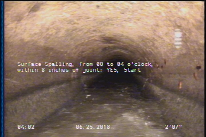 Surface Aggregate Projecting, from 08 to 04 o'clock, within 8 inches of joint: YES, Start