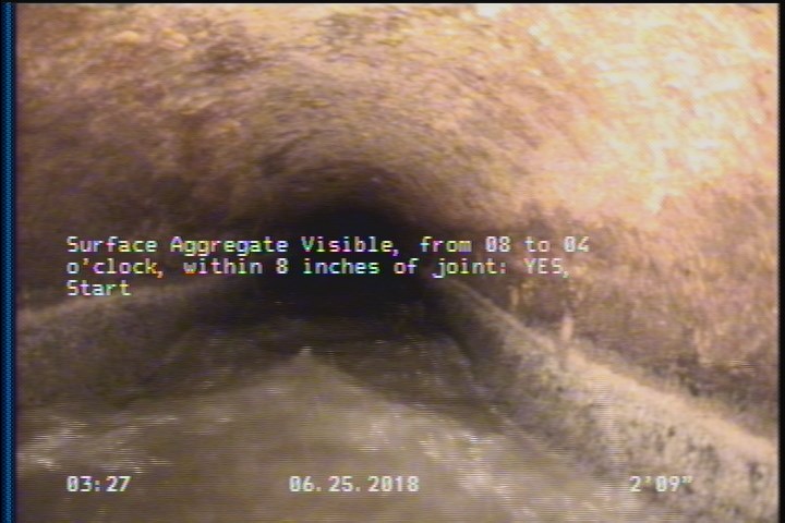 Surface Aggregate Visible, from 08 to 04 o'clock, within 8 inches of joint: YES, Start