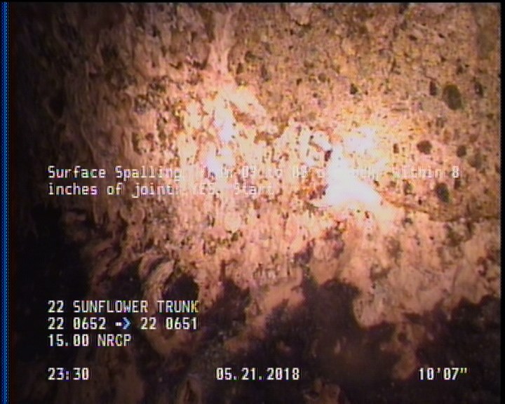 Surface Spalling, from 09 to 03 o'clock, within 8 inches of joint: YES, Start