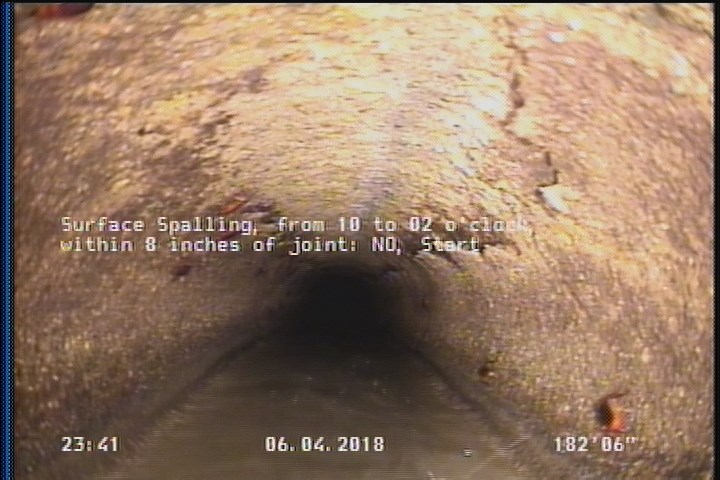 Surface Spalling, from 10 to 02 o'clock, within 8 inches of joint: NO, Start