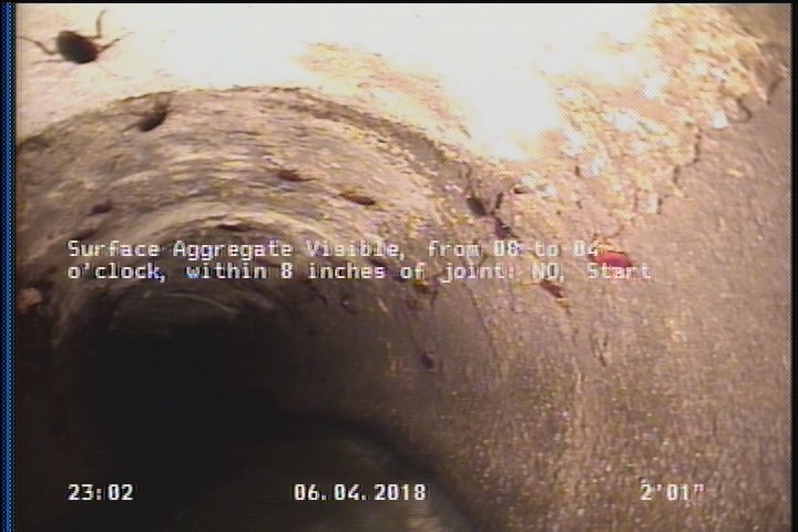 Surface Aggregate Visible, from 08 to 04 o'clock, within 8 inches of joint: NO, Start