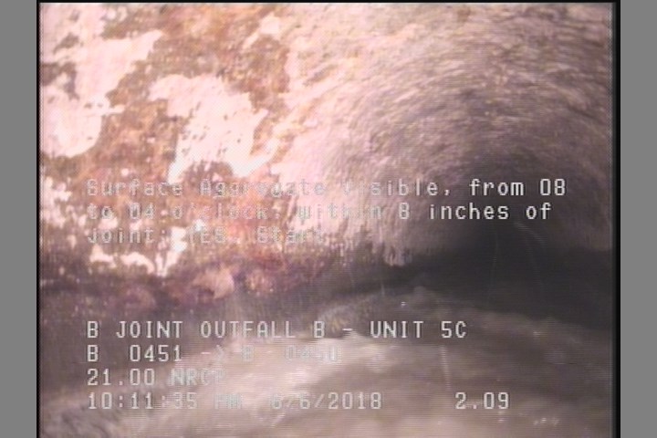 Surface Aggregate Visible, from 08 to 04 o'clock, within 8 inches of joint: YES, Start