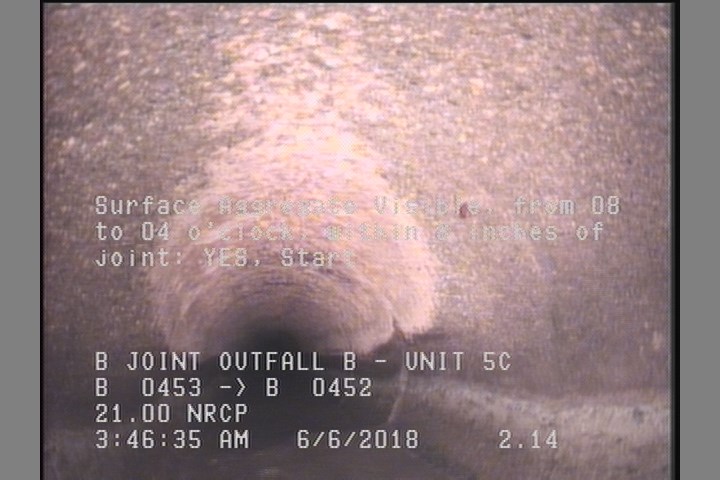 Surface Aggregate Visible, from 08 to 04 o'clock, within 8 inches of joint: YES, Start