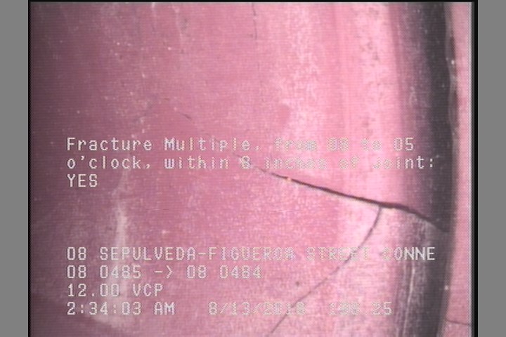 Fracture Multiple, from 08 to 05 o'clock, within 8 inches of joint: YES