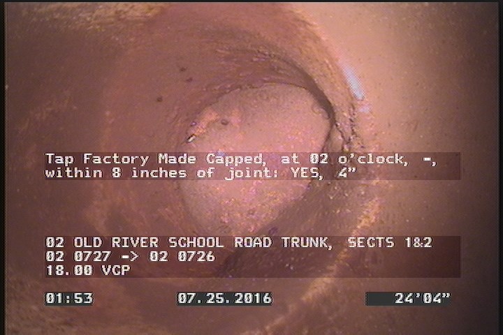 Tap Factory Made Capped, at 02 o'clock, -, within 8 inches of joint: YES, 4"