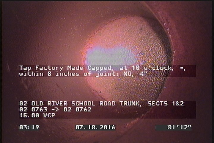 Tap Factory Made Capped, at 10 o'clock, -, within 8 inches of joint: NO, 4"