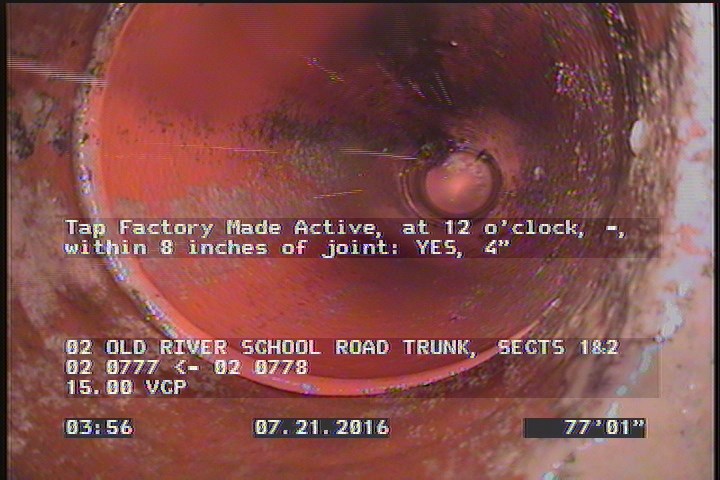 Tap Factory Made Active, at 12 o'clock, -, within 8 inches of joint: YES, 4"