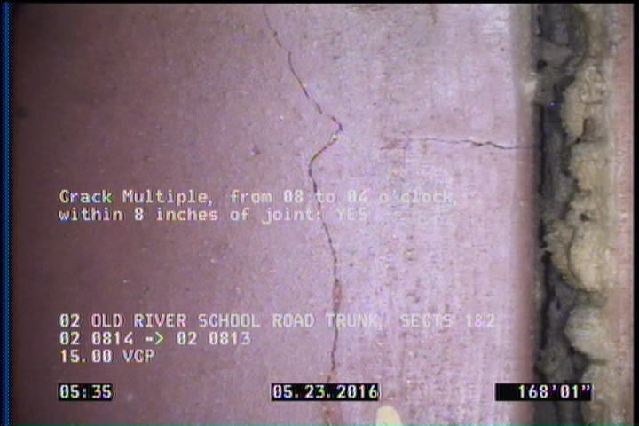 Crack Multiple, from 08 to 04 o'clock, within 8 inches of joint: YES