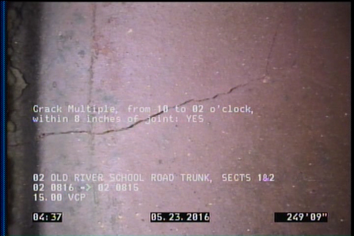 Crack Multiple, from 10 to 02 o'clock, within 8 inches of joint: YES