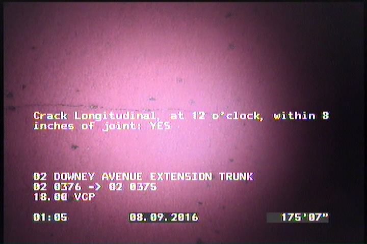 Crack Longitudinal, at 12 o'clock, within 8 inches of joint: YES