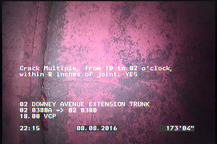 Crack Multiple, from 10 to 02 o'clock, within 8 inches of joint: YES