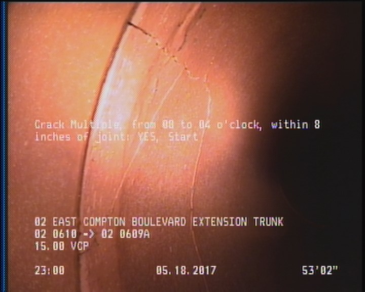 Crack Multiple, from 08 to 04 o'clock, within 8 inches of joint: YES, Start