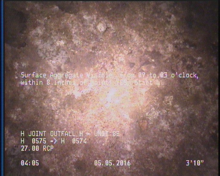 Surface Aggregate Visible, from 09 to 03 o'clock, within 8 inches of joint: YES, Start
