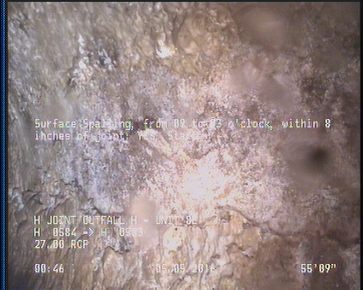 Surface Spalling, from 09 to 03 o'clock, within 8 inches of joint: YES, Start