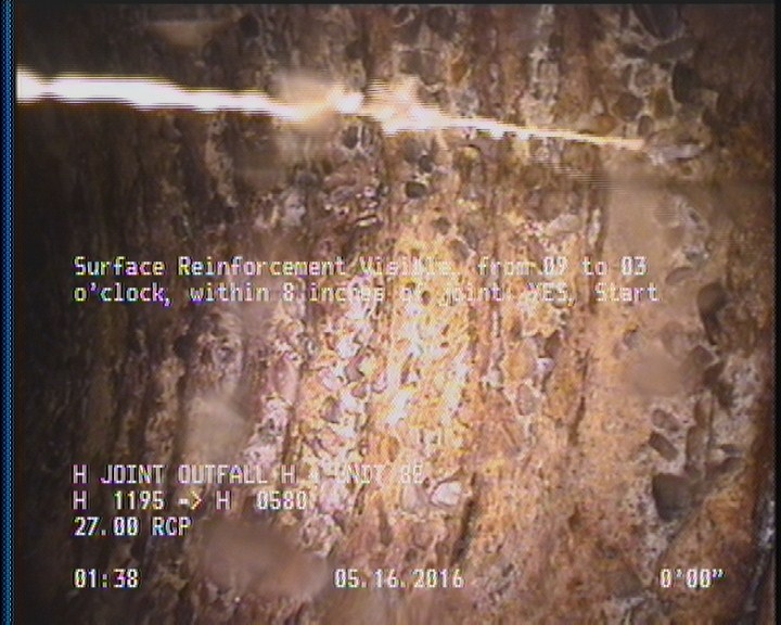 Surface Reinforcement Visible, from 09 to 03 o'clock, within 8 inches of joint: YES, Start