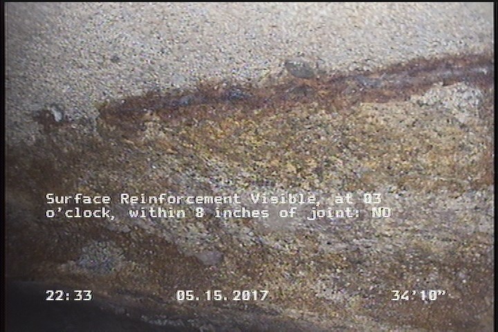 Surface Reinforcement Visible, at 03 o'clock, within 8 inches of joint: NO