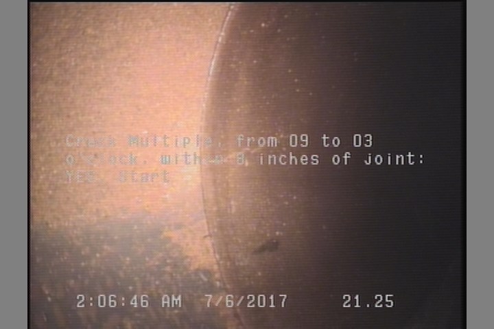 Crack Multiple, from 09 to 03 o'clock, within 8 inches of joint: YES, Start