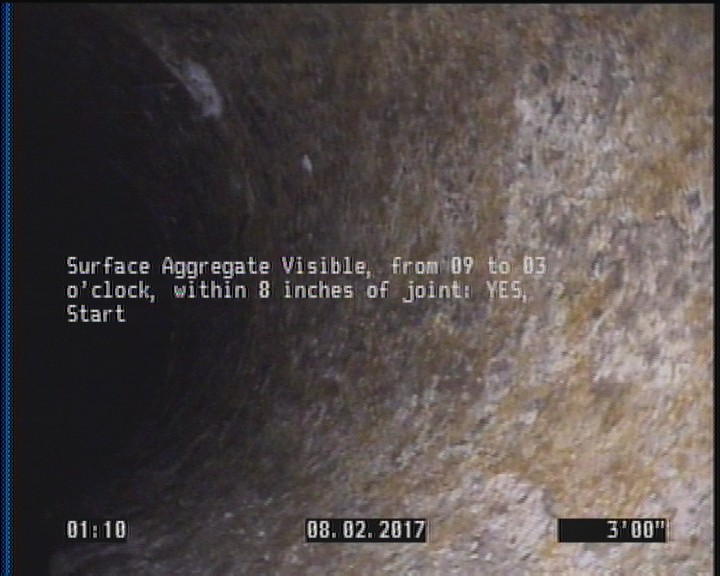 Surface Aggregate Visible, from 09 to 03 o'clock, within 8 inches of joint: YES, Start