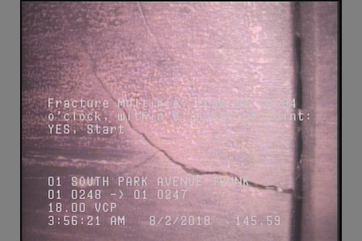 Fracture Multiple, from 08 to 04 o'clock, within 8 inches of joint: YES, Start