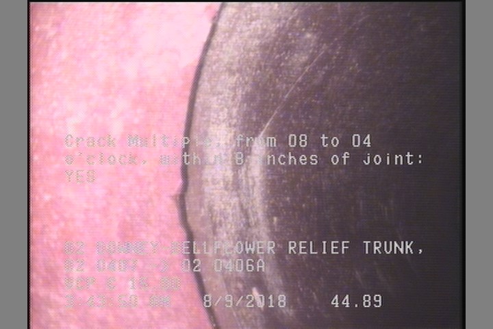 Crack Multiple, from 08 to 04 o'clock, within 8 inches of joint: YES
