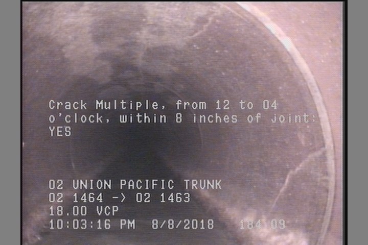 Crack Multiple, from 12 to 04 o'clock, within 8 inches of joint: YES