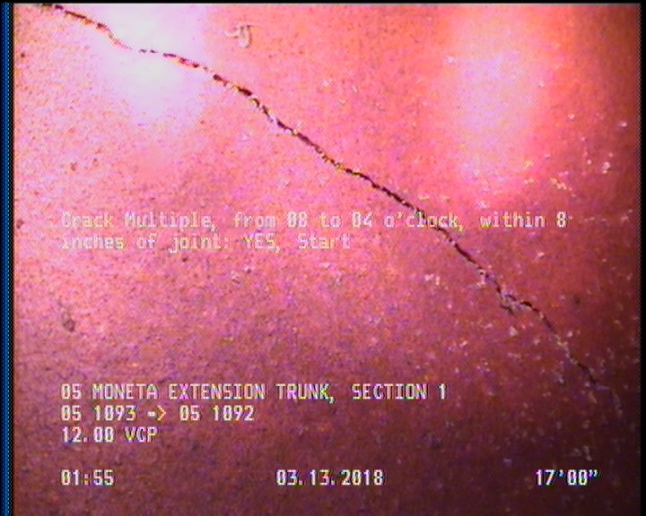 Crack Multiple, from 08 to 04 o'clock, within 8 inches of joint: YES, Start