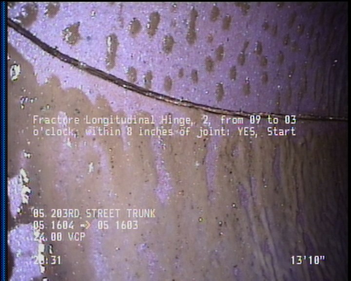 Fracture Longitudinal Hinge, 2, from 09 to 03 o'clock, within 8 inches of joint: YES, Start