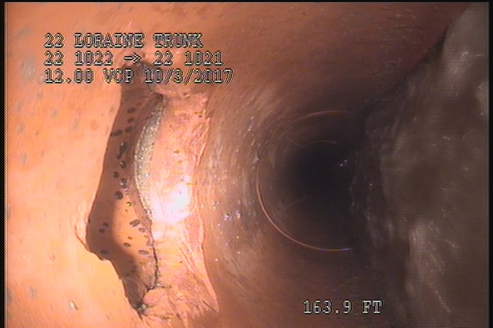 Tap Break-In, at 12 o'clock, -, within 8 inches of joint: NO, 6" - OPEN