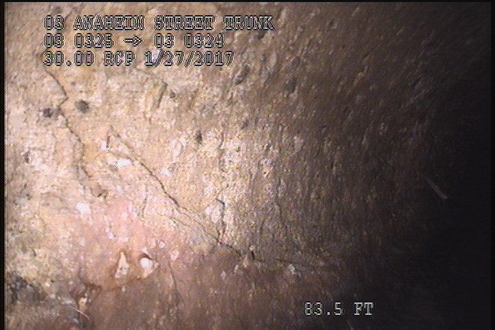 Surface Spalling, from 10 to 02 o'clock, within 8 inches of joint: YES - PEELING CONCRETE THROUGHOUT REACH