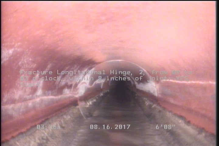 Fracture Longitudinal Hinge, 2, from 09 to 03 o'clock, within 8 inches of joint: YES, Start