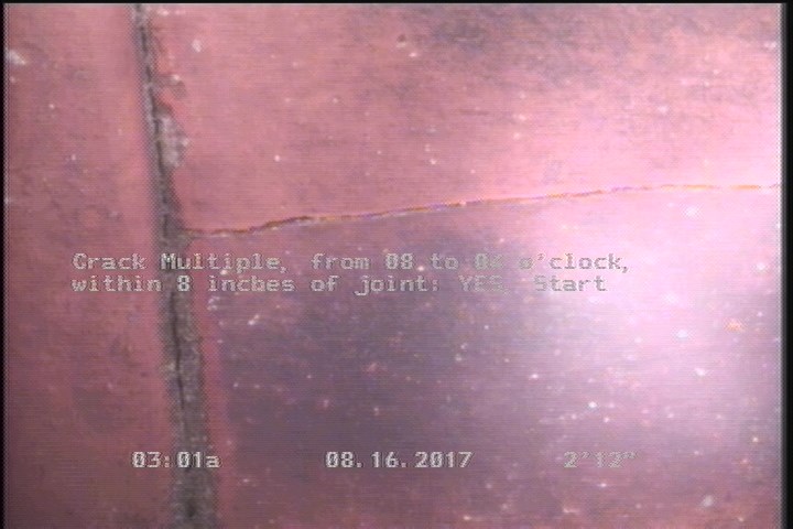 Crack Multiple, from 08 to 04 o'clock, within 8 inches of joint: YES, Start