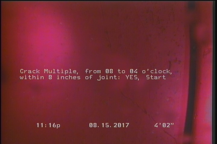 Crack Multiple, from 08 to 04 o'clock, within 8 inches of joint: YES, Start