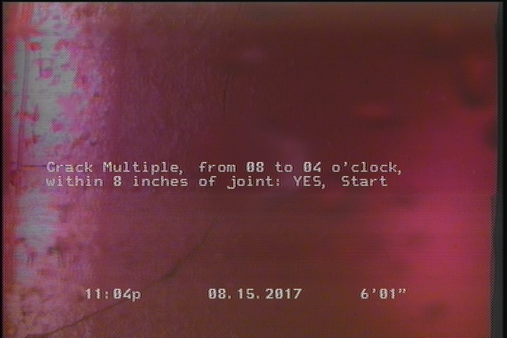 Crack Multiple, from 08 to 04 o'clock, within 8 inches of joint: YES, Start