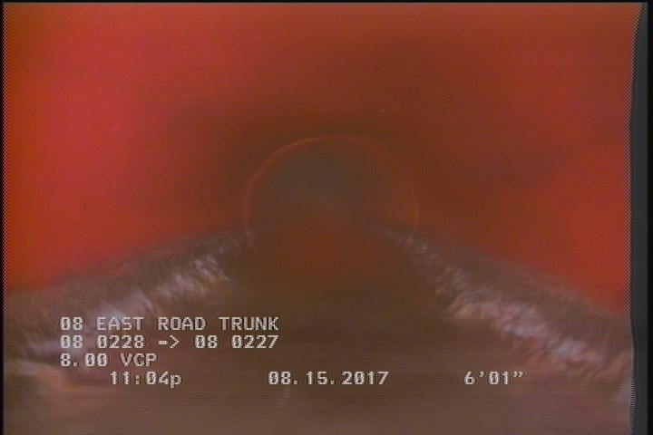 Deposits Attached Grease, 5 %of cross sectional area, from 04 to 08 o'clock, , within 8 inches of joint: YES, Start