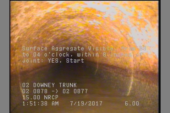 Surface Aggregate Visible, from 08 to 04 o'clock, within 8 inches of joint: YES, Start