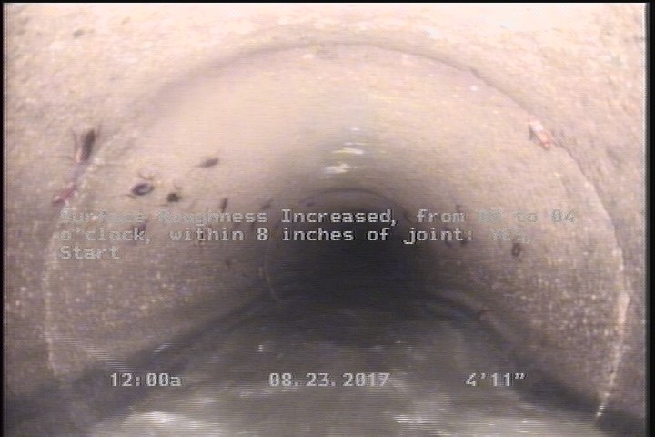 Surface Roughness Increased, from 08 to 04 o'clock, within 8 inches of joint: YES, Start