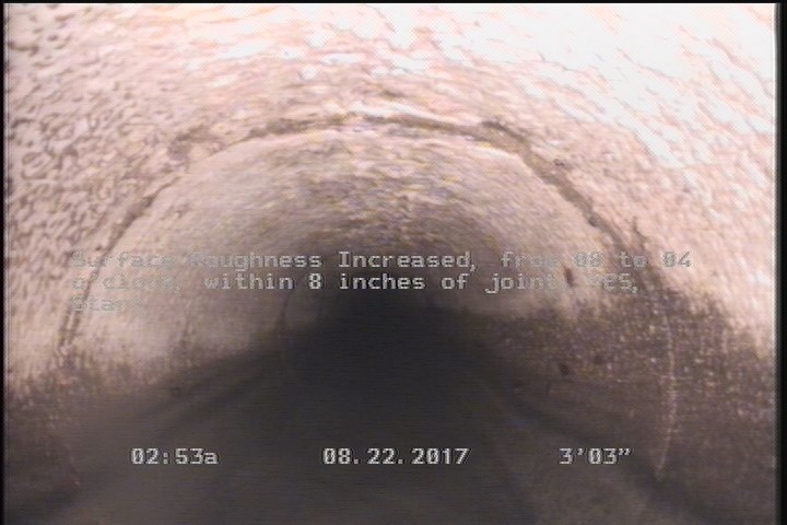 Surface Roughness Increased, from 08 to 04 o'clock, within 8 inches of joint: YES, Start