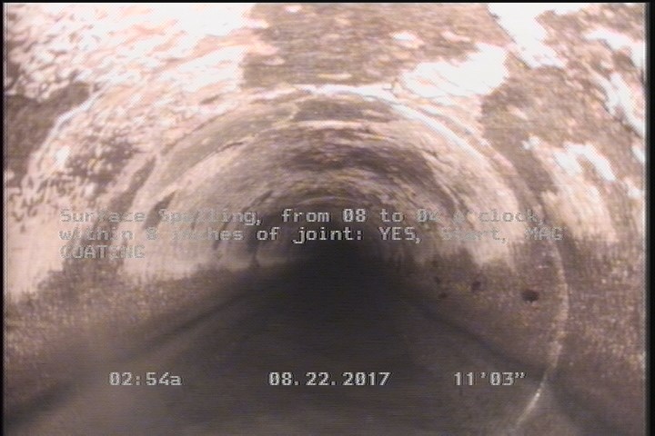 Surface Spalling, from 08 to 04 o'clock, within 8 inches of joint: YES, Start - MAG COATING