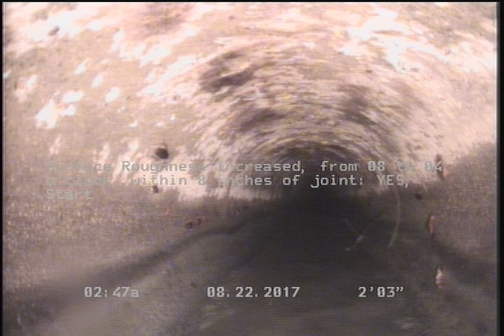 Surface Roughness Increased, from 08 to 04 o'clock, within 8 inches of joint: YES, Start