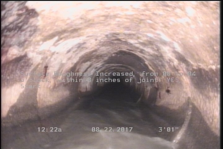 Surface Roughness Increased, from 08 to 04 o'clock, within 8 inches of joint: YES, Start