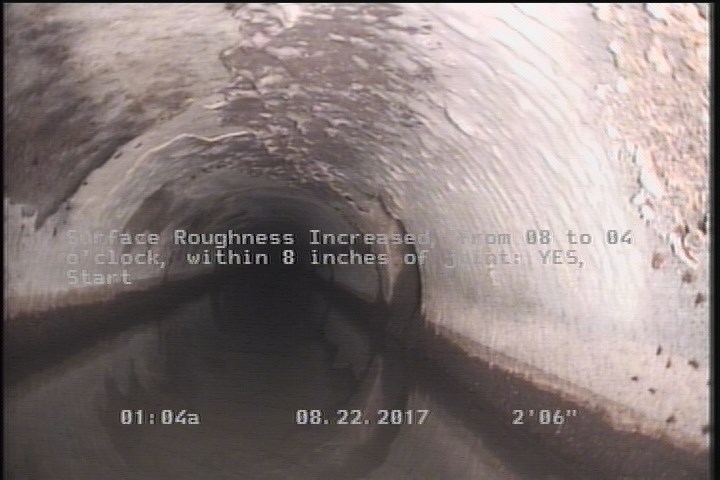 Surface Roughness Increased, from 08 to 04 o'clock, within 8 inches of joint: YES, Start