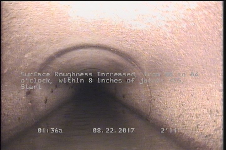 Surface Roughness Increased, from 08 to 04 o'clock, within 8 inches of joint: YES, Start