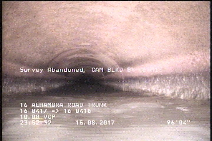 Survey Abandoned - CAM BLKD BY DEBRIS