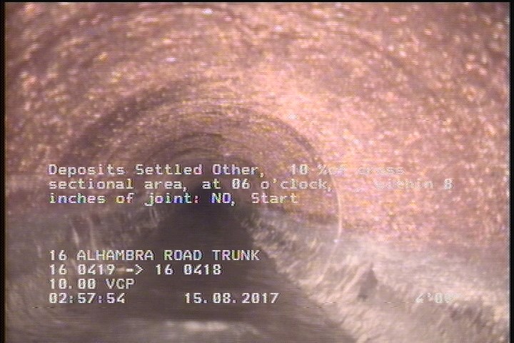 Deposits Settled Other, 10 %of cross sectional area, at 06 o'clock, , within 8 inches of joint: NO, Start