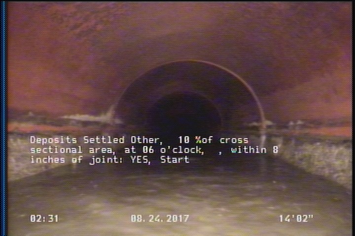 Deposits Settled Other, 10 %of cross sectional area, at 06 o'clock, , within 8 inches of joint: YES, Start