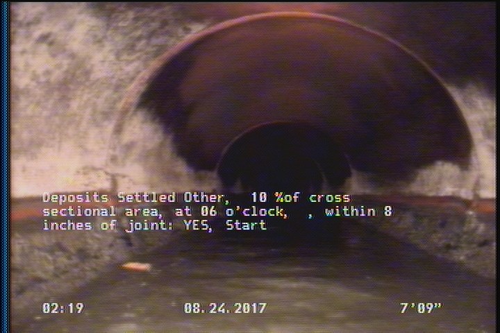 Deposits Settled Other, 10 %of cross sectional area, at 06 o'clock, , within 8 inches of joint: YES, Start